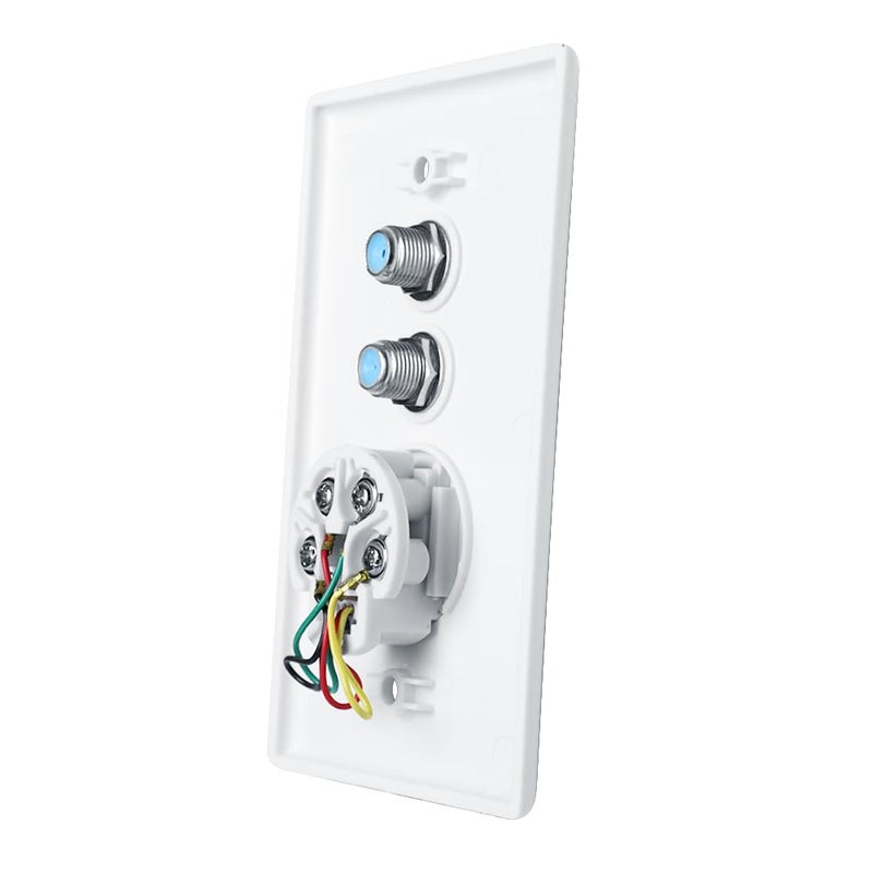 Skywalker Wall Plate w/Dual 3.0Ghz F-81 and Phone Connector (White) - Image 4